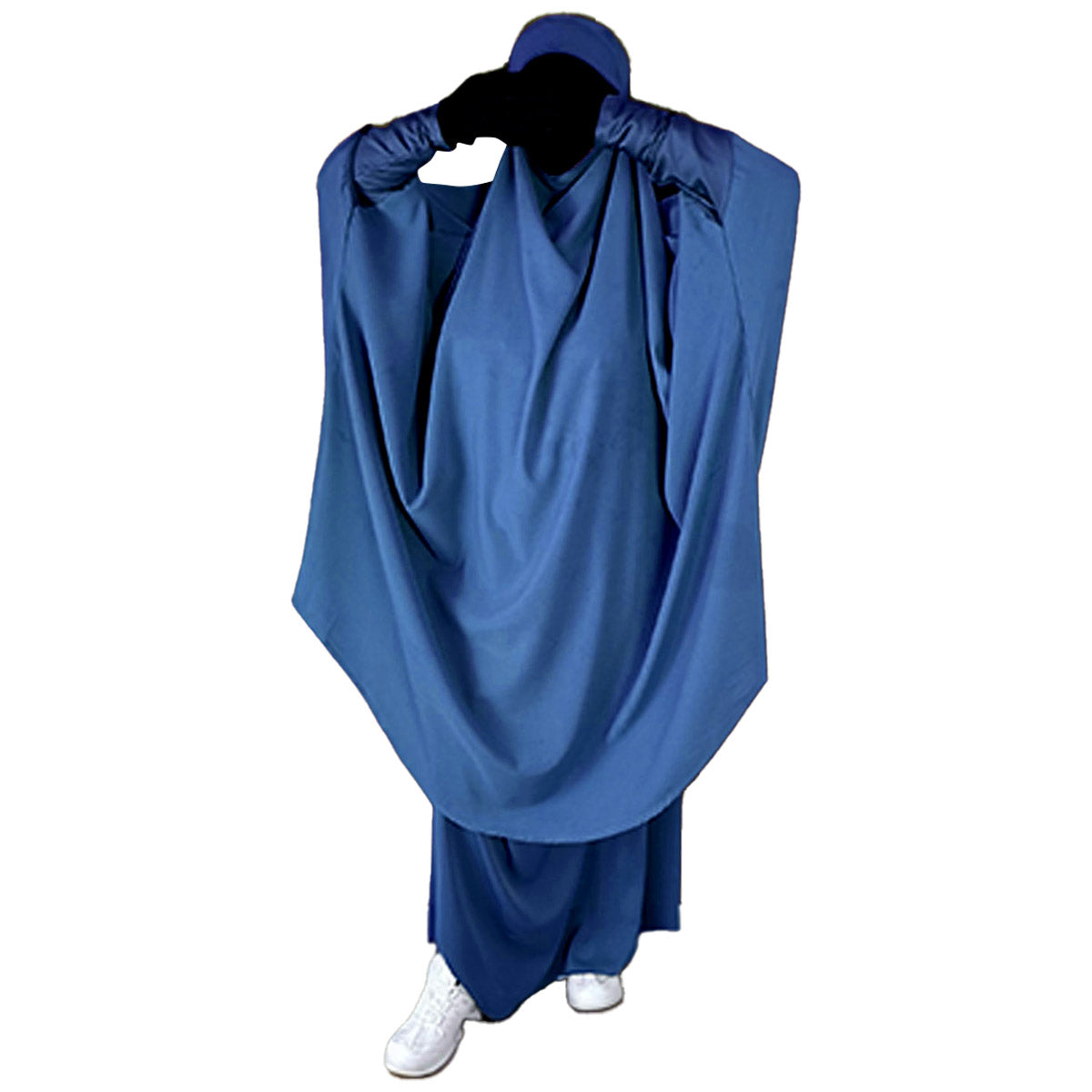 one piece long khimar with prayer skirt