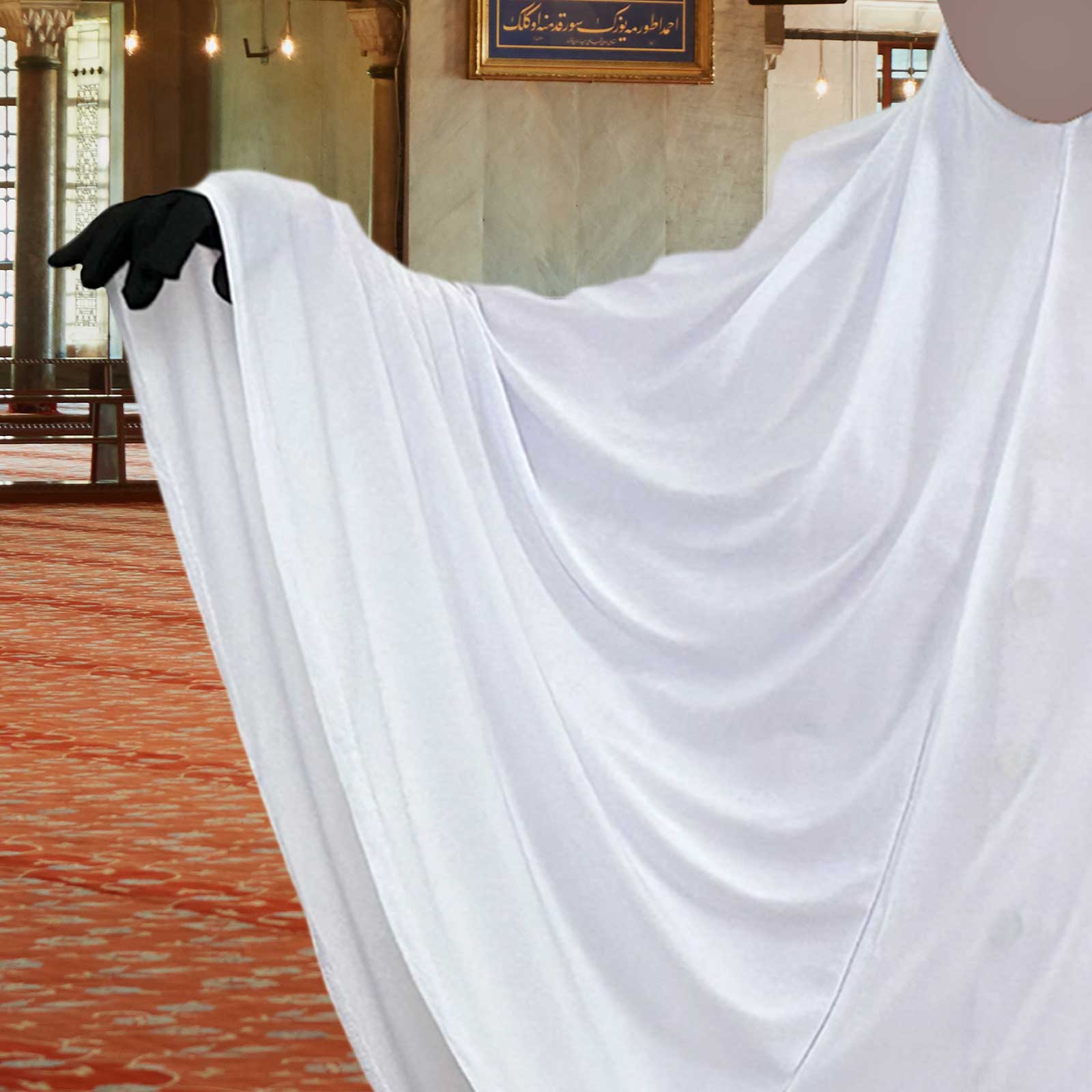 long scarf hot white