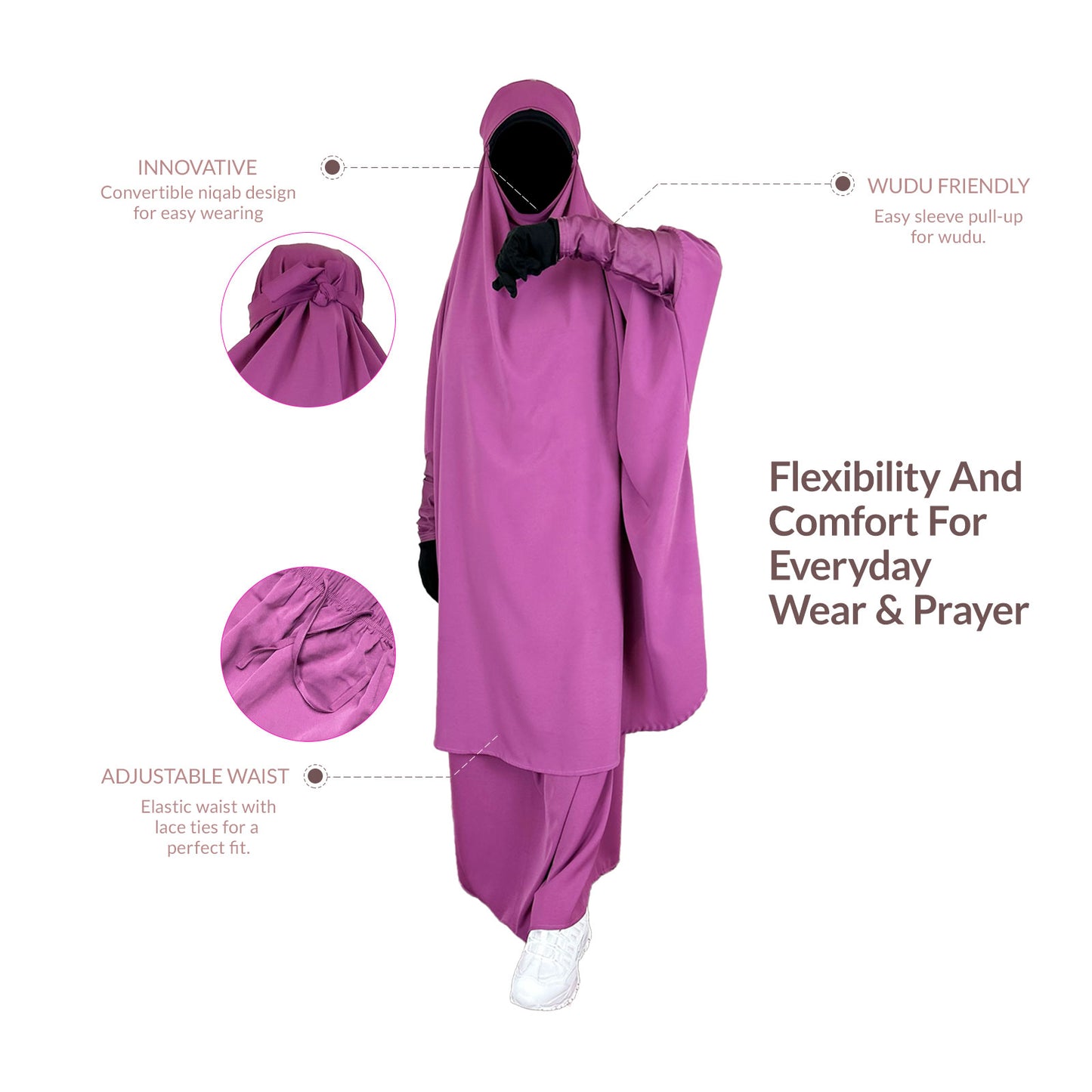convertible long khimar with niqab