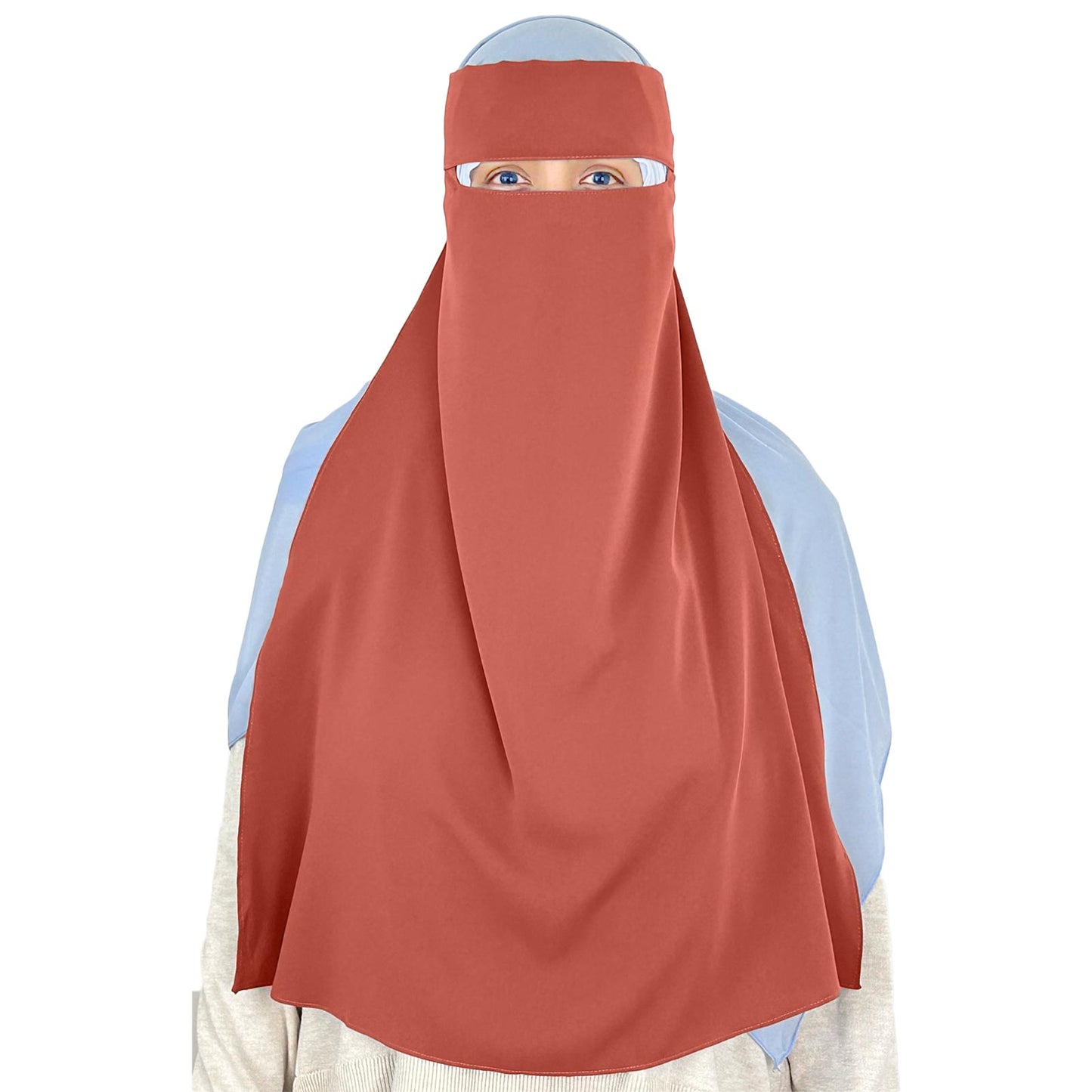extra long terracotta niqab for muslim women