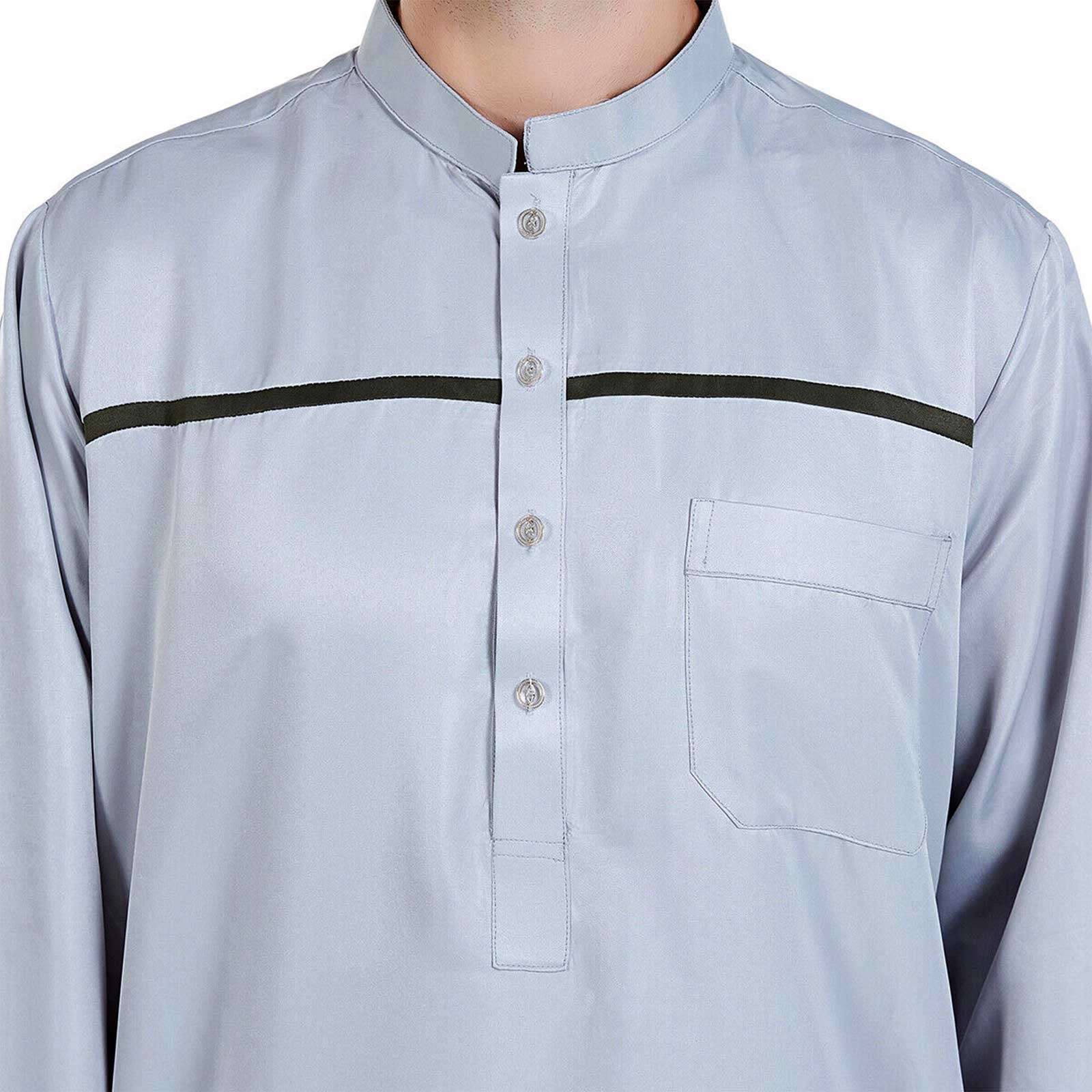 stand collar with button front