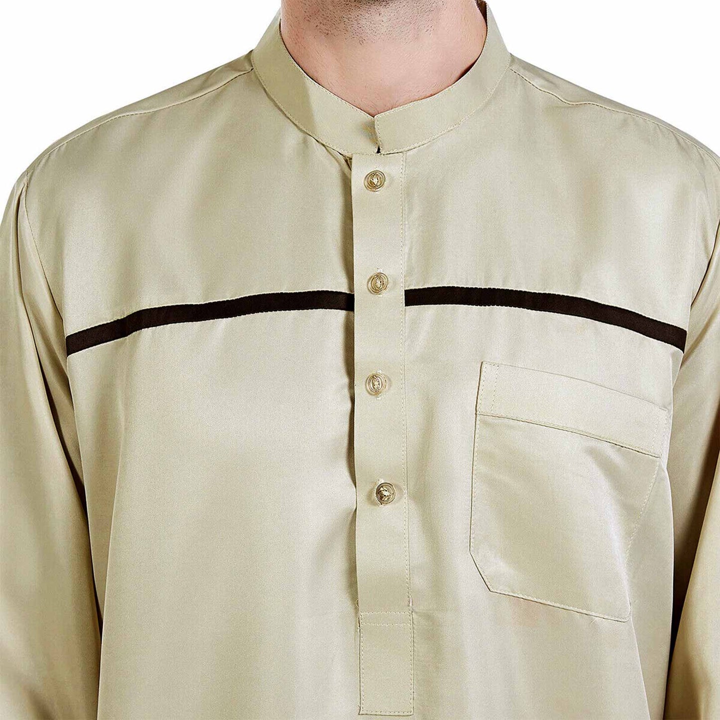 stand collar with button front