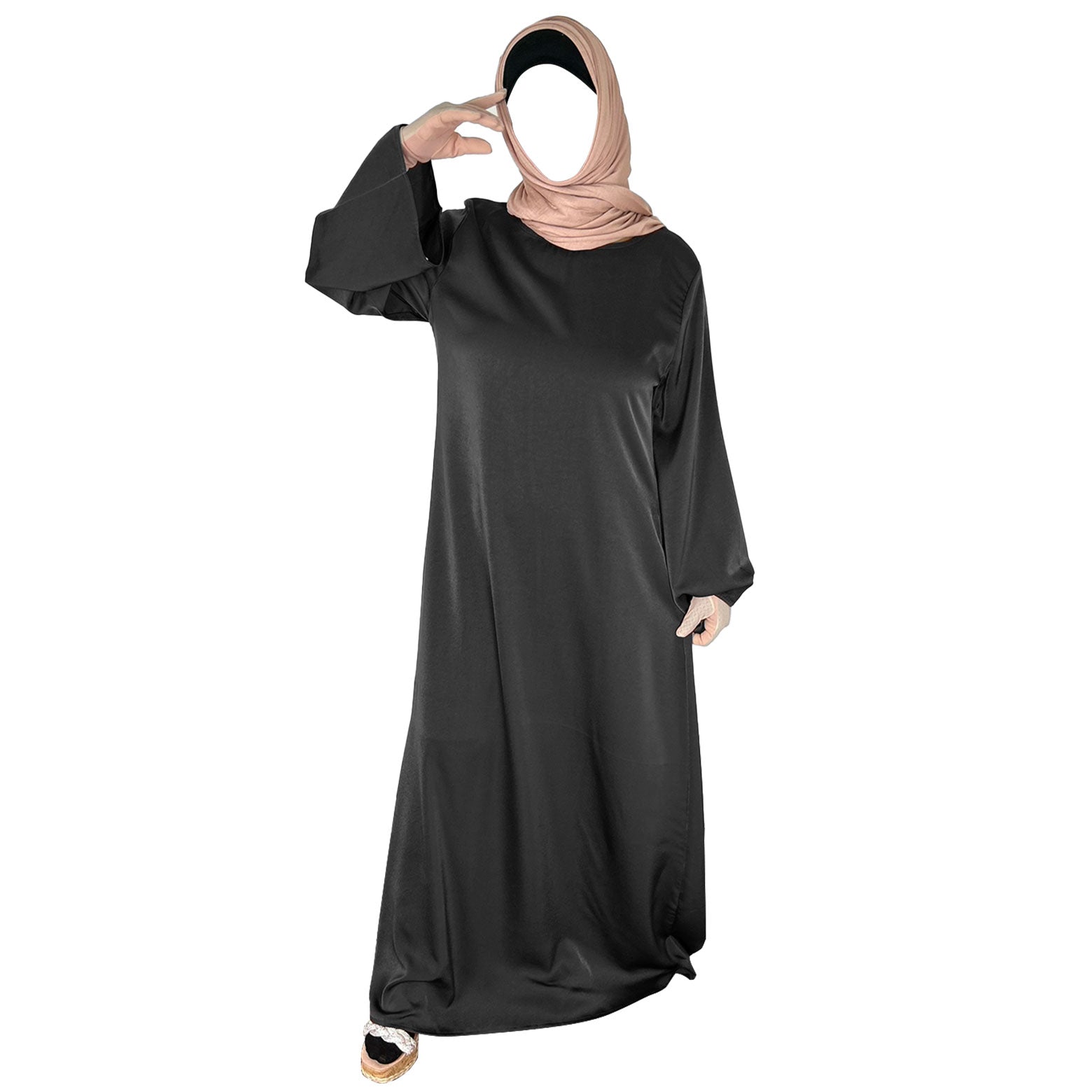 black satin abaya