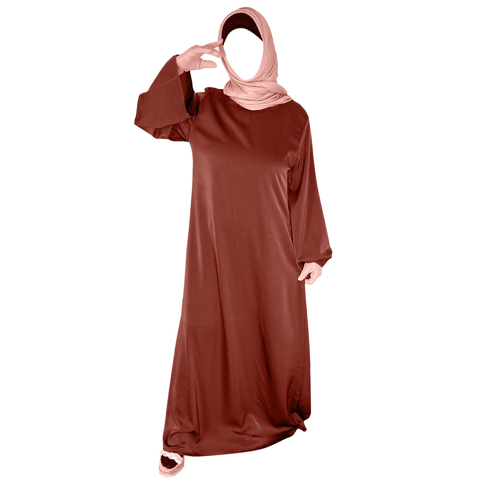 coffee satin abaya