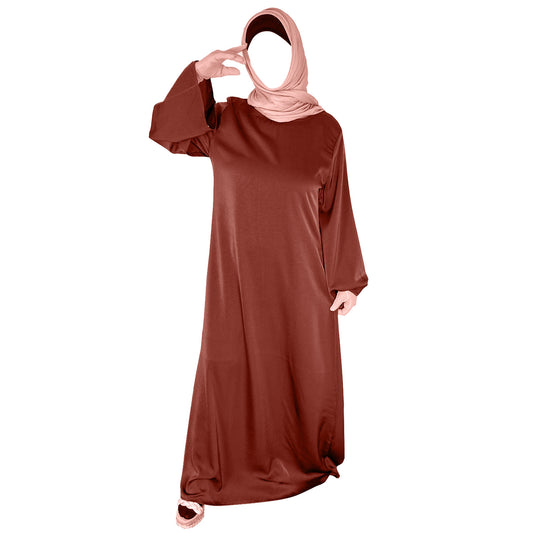 coffee satin abaya