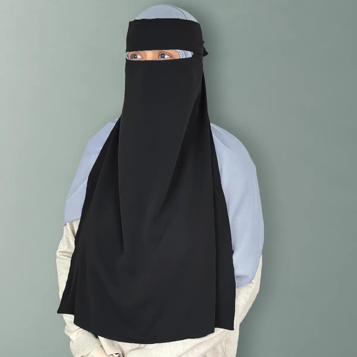 full-face and bust coverage niqab offering superior privacy and comfort