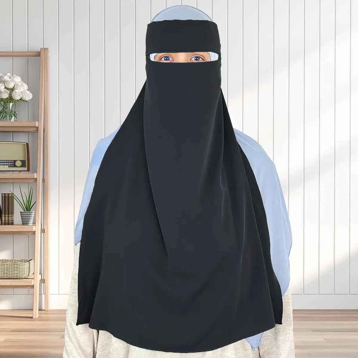 non-see-through niqab, perfect for traveling and events, available at Syeeds Boutique