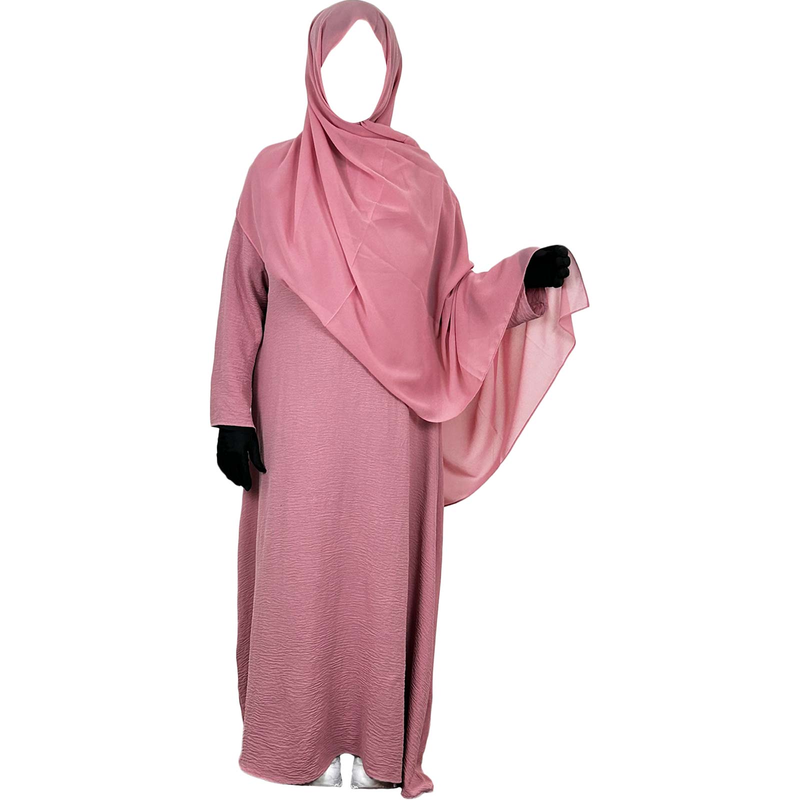 A-Line Pink Abaya Casual Maxi Dress M A-Line Pink Abaya Casual Maxi Dress M