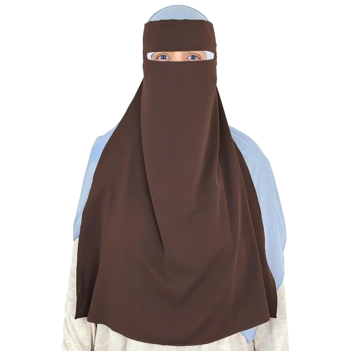 extra long coffee niqab for muslim women