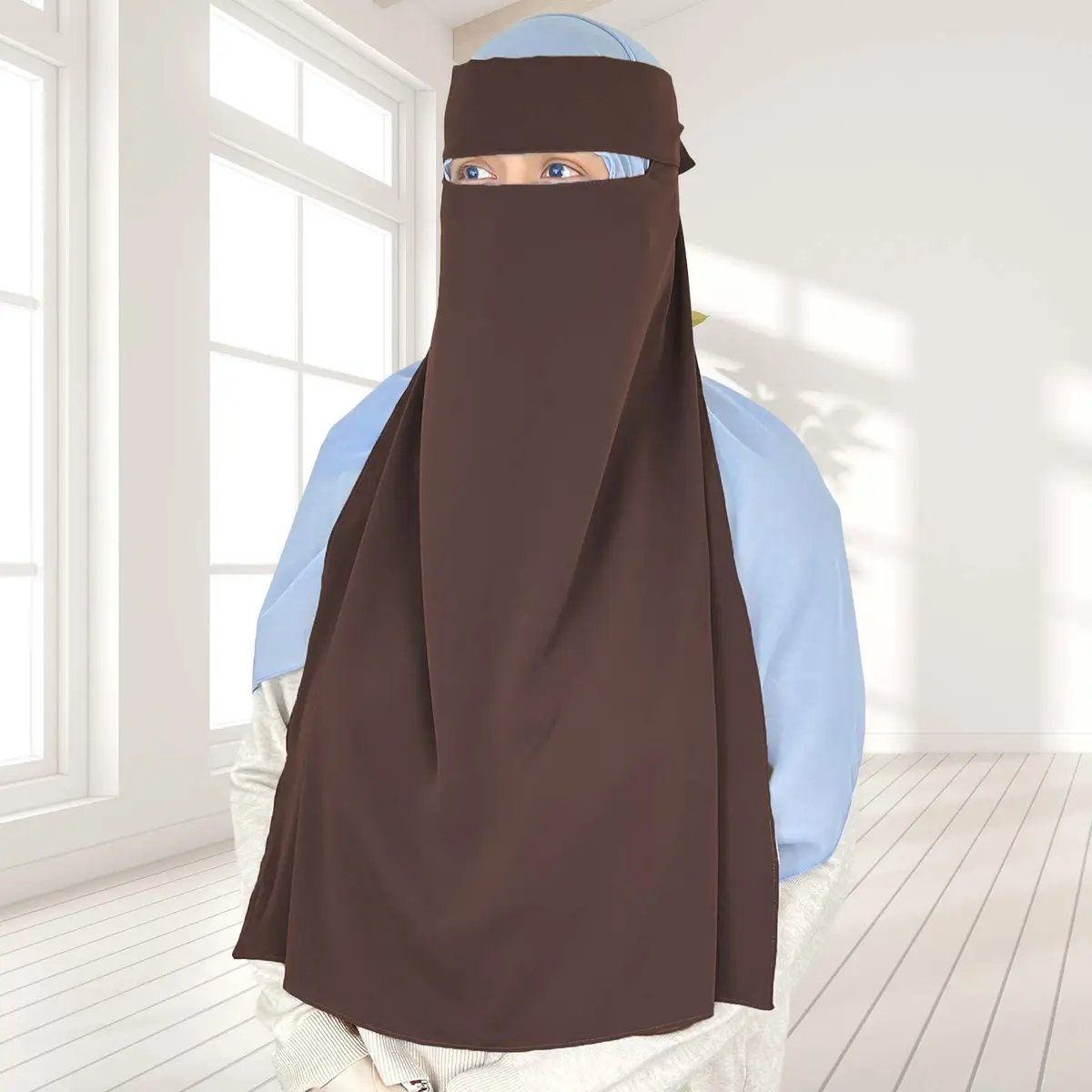 full-face and bust coverage niqab offering superior privacy and comfort