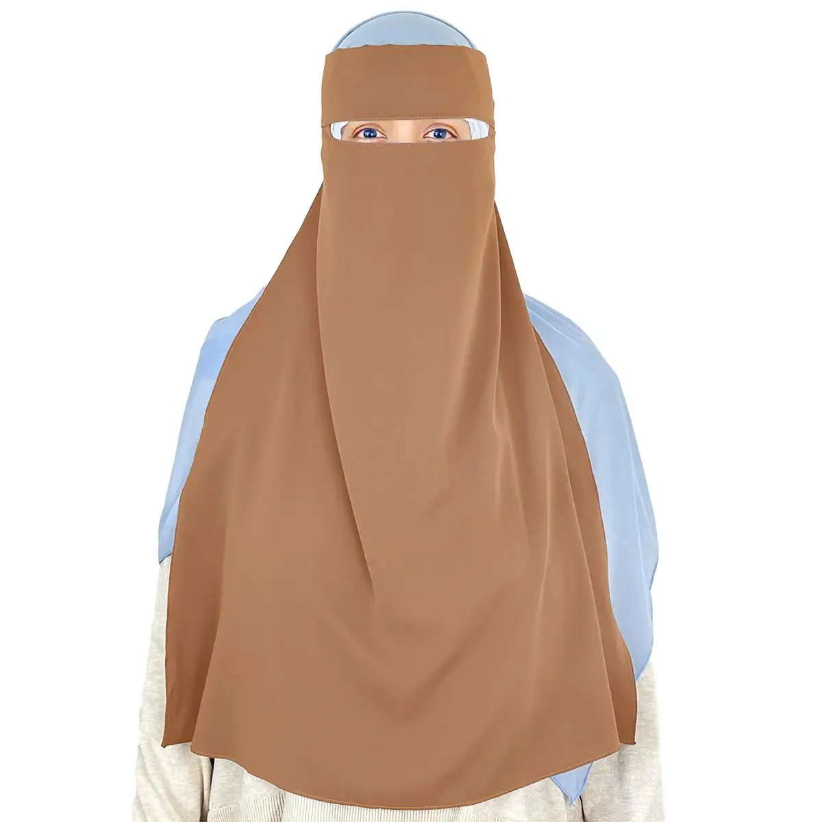 extra long khaki niqab for muslim women