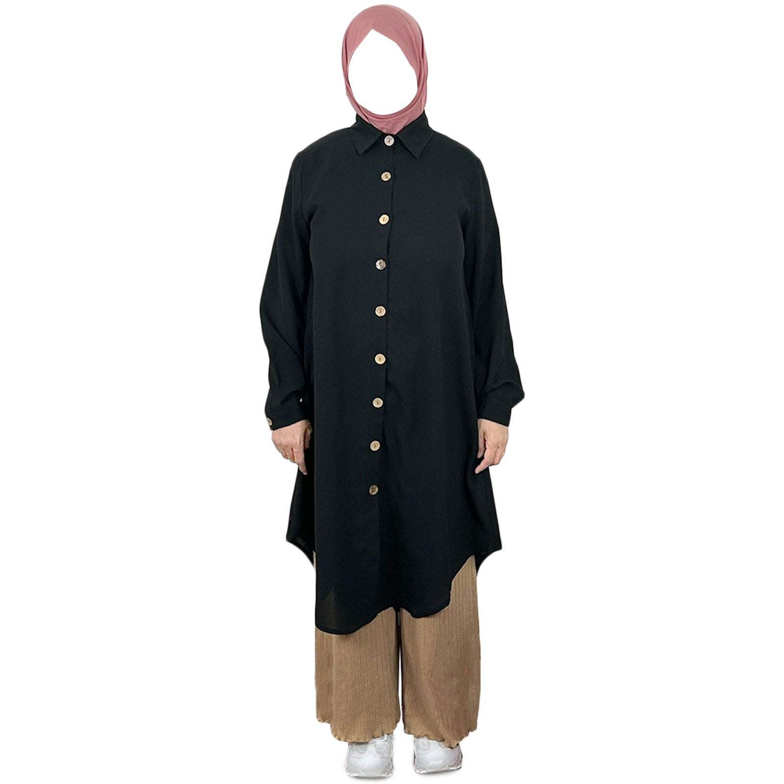 womens middle eastern long shirt black