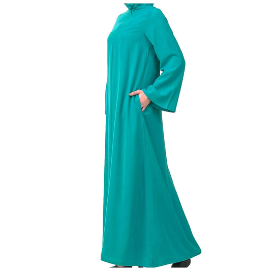 abaya with utility pockets on both sides