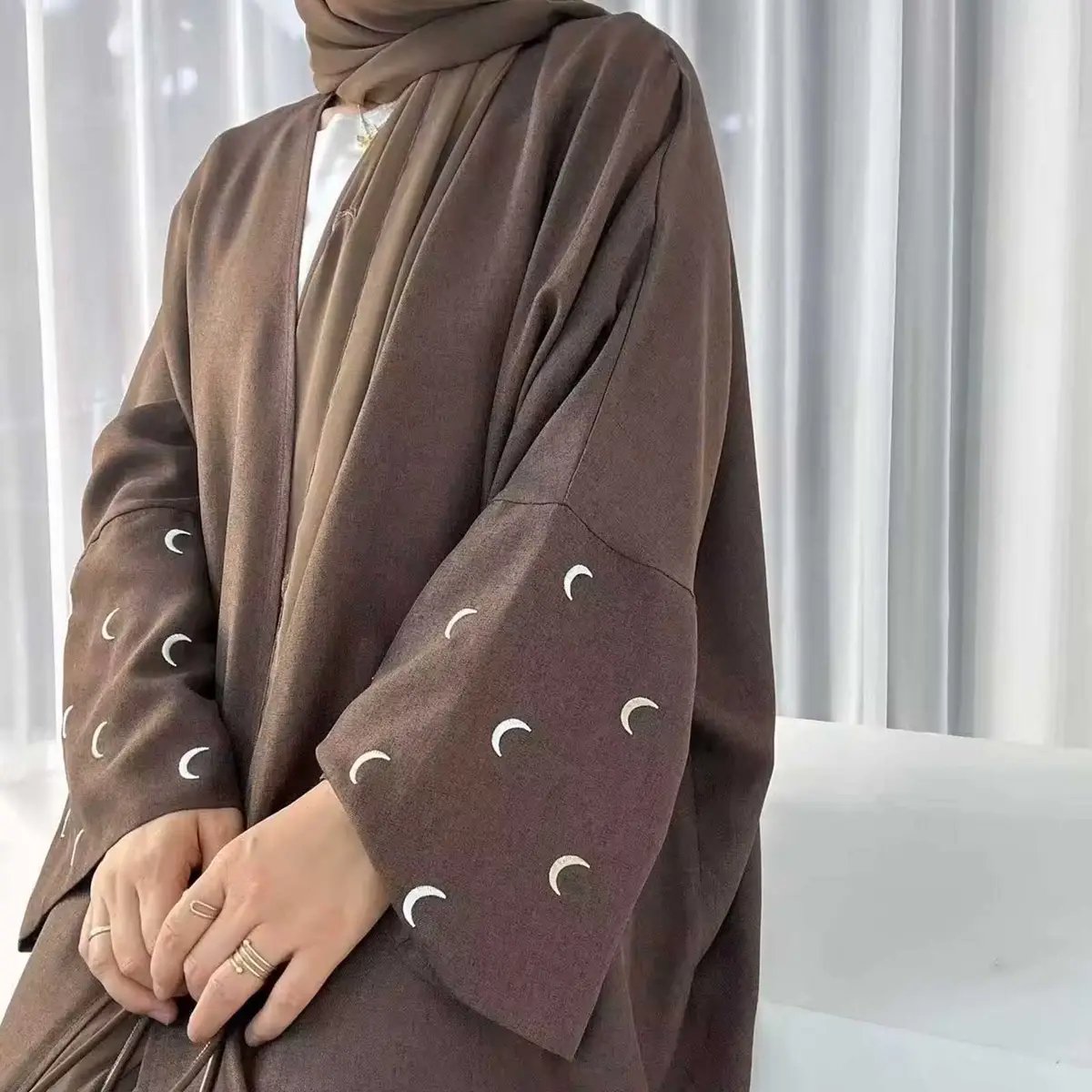 elegant-yet-modest-brown-open-abaya-dress