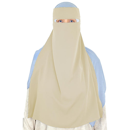 extra long beige niqab for muslim women