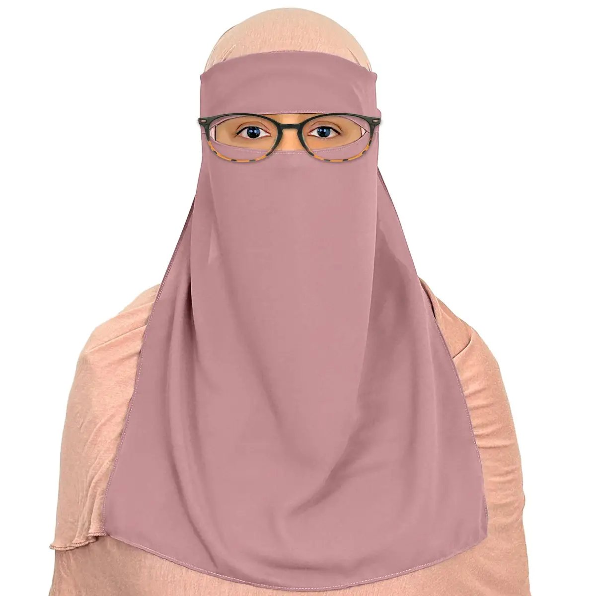 single layer chiffon old rose niqab