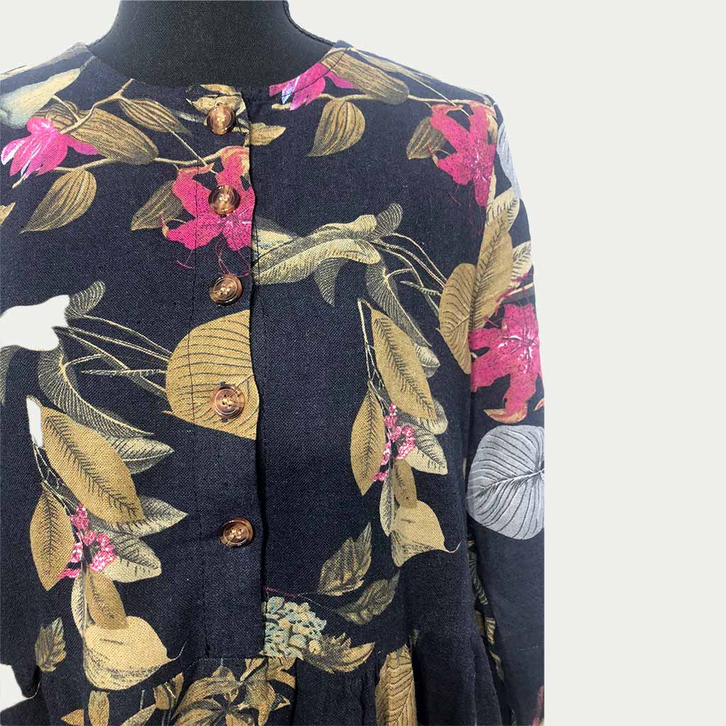 o-neck muslim long dress