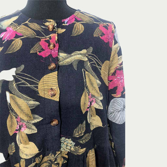 o-neck muslim long dress