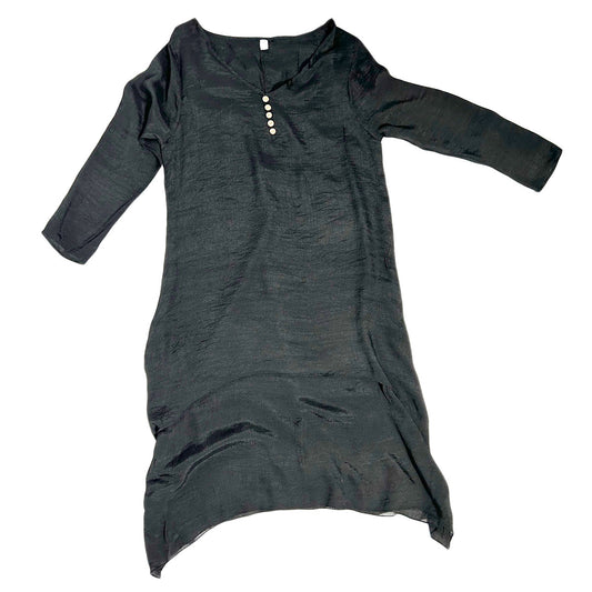 round neck regular fit ruffle dress