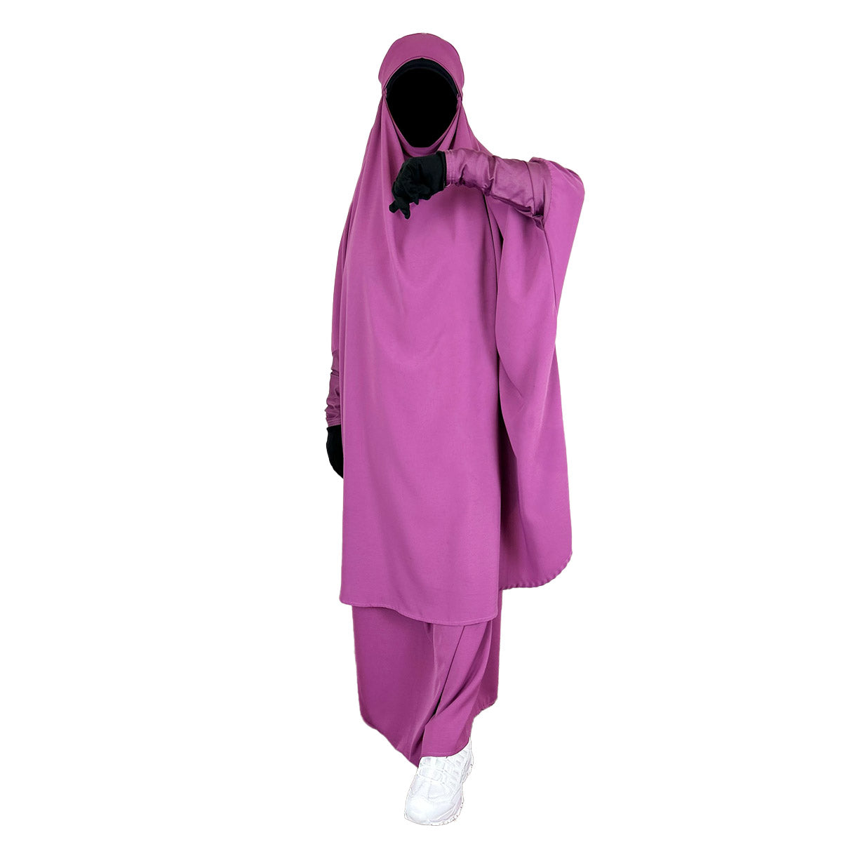 one piece long khimar with prayer skirt