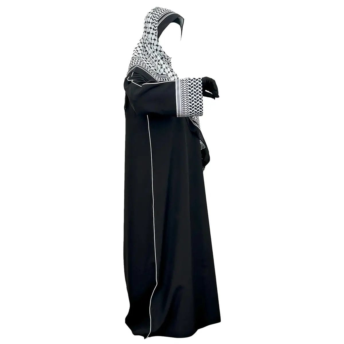 black-abaya-with-keffiyeh-print-sleeves