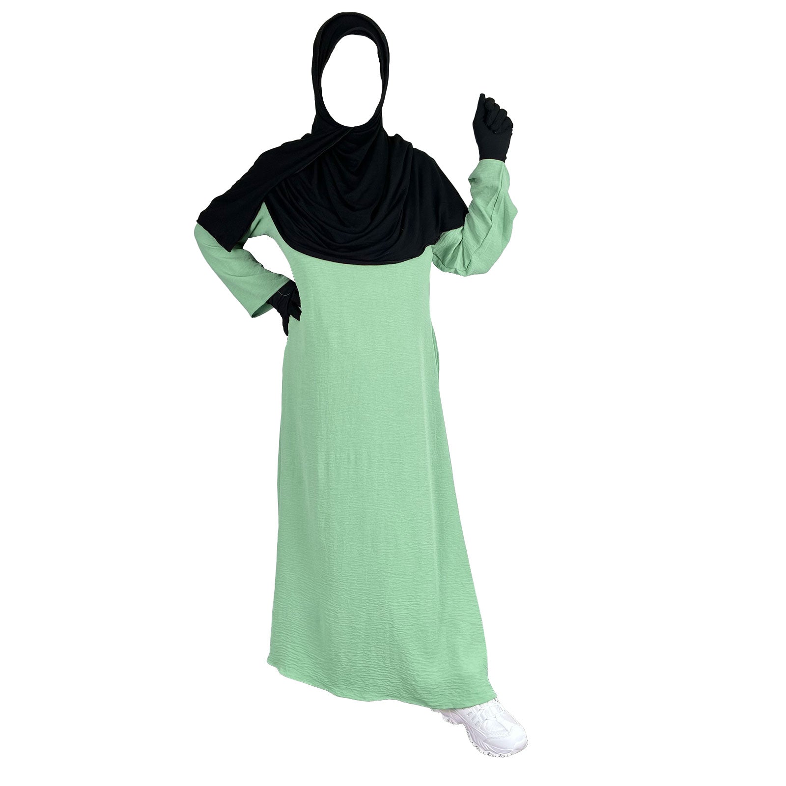 mint green essential abaya dress for women
