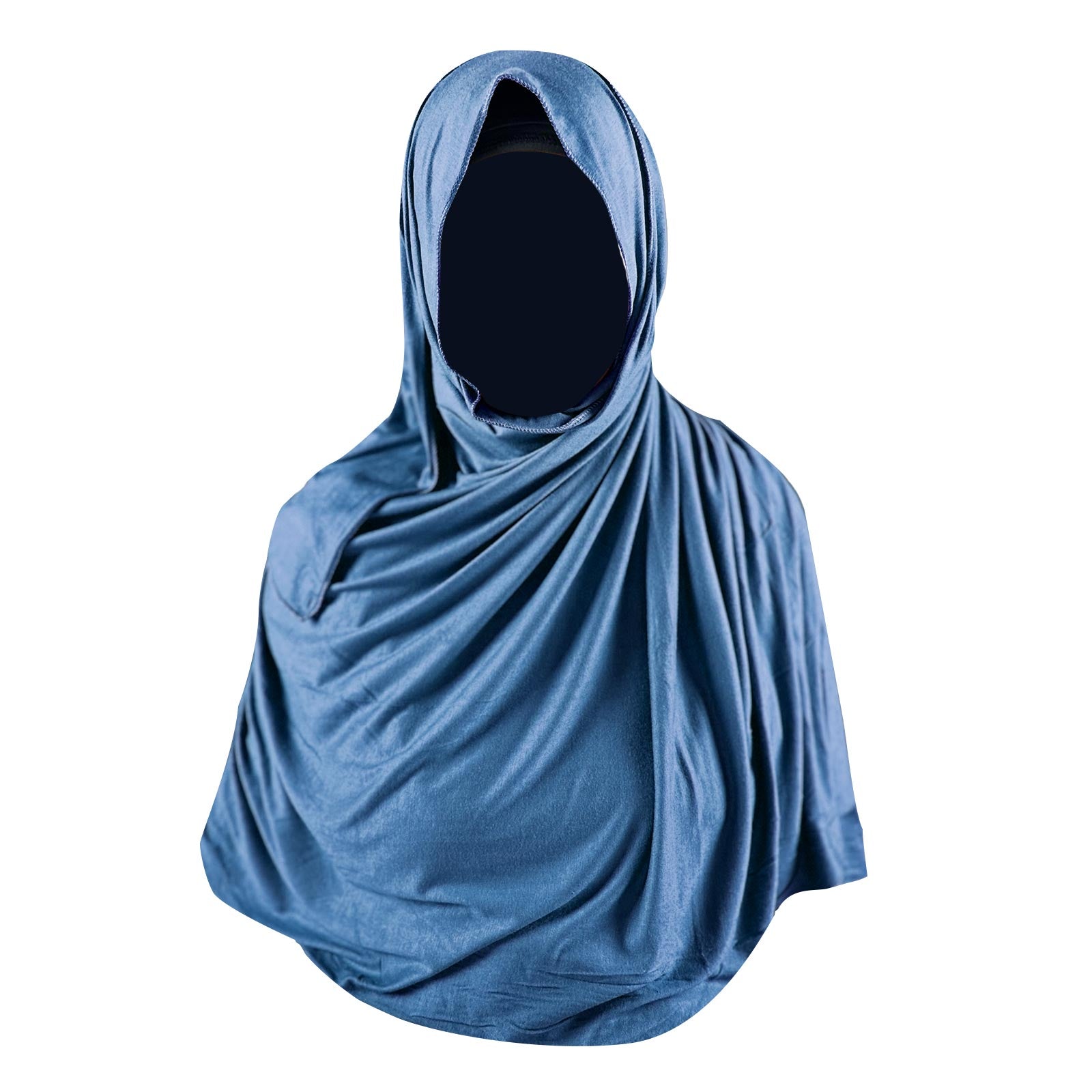 blue jersey hijab, large