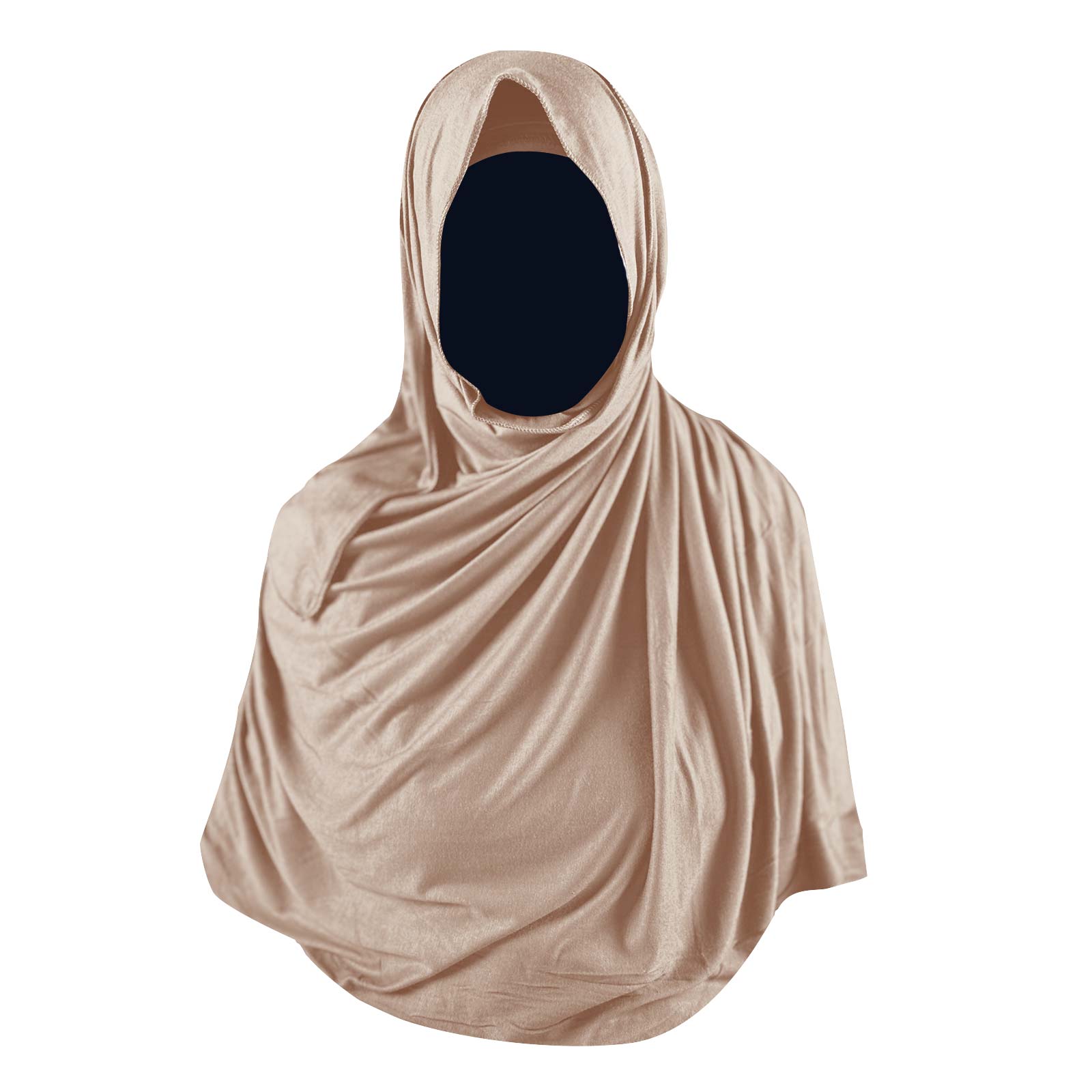 brown jersey hijab, large