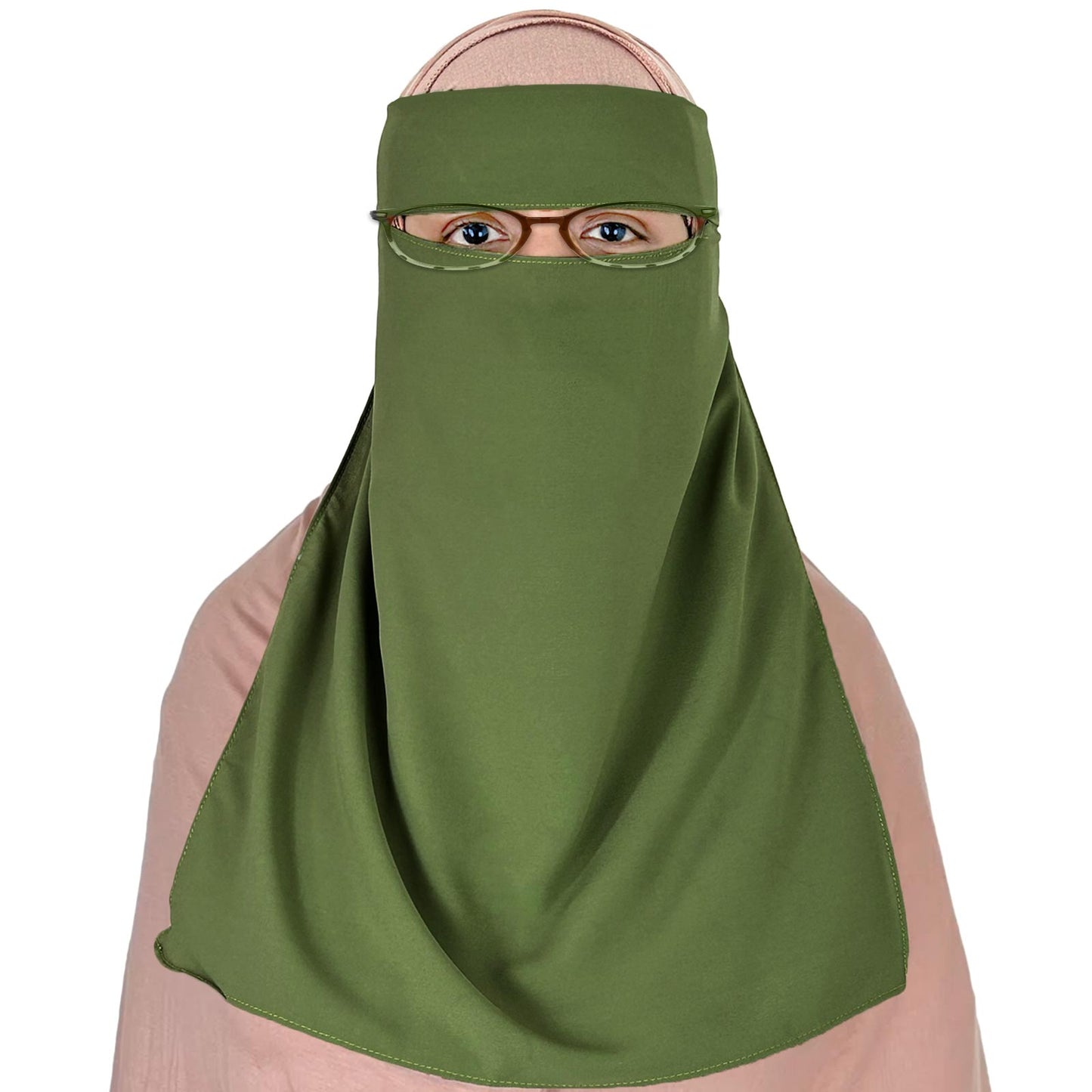 single layer chiffon green niqab