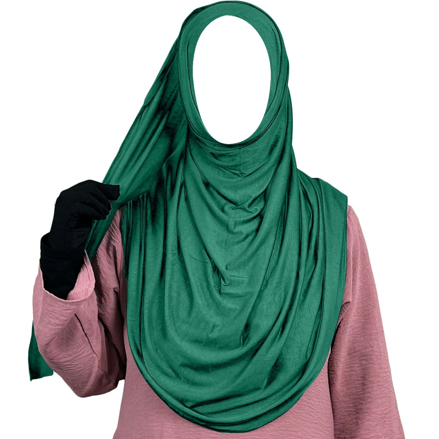 dark mint jersey hijab for Muslim women