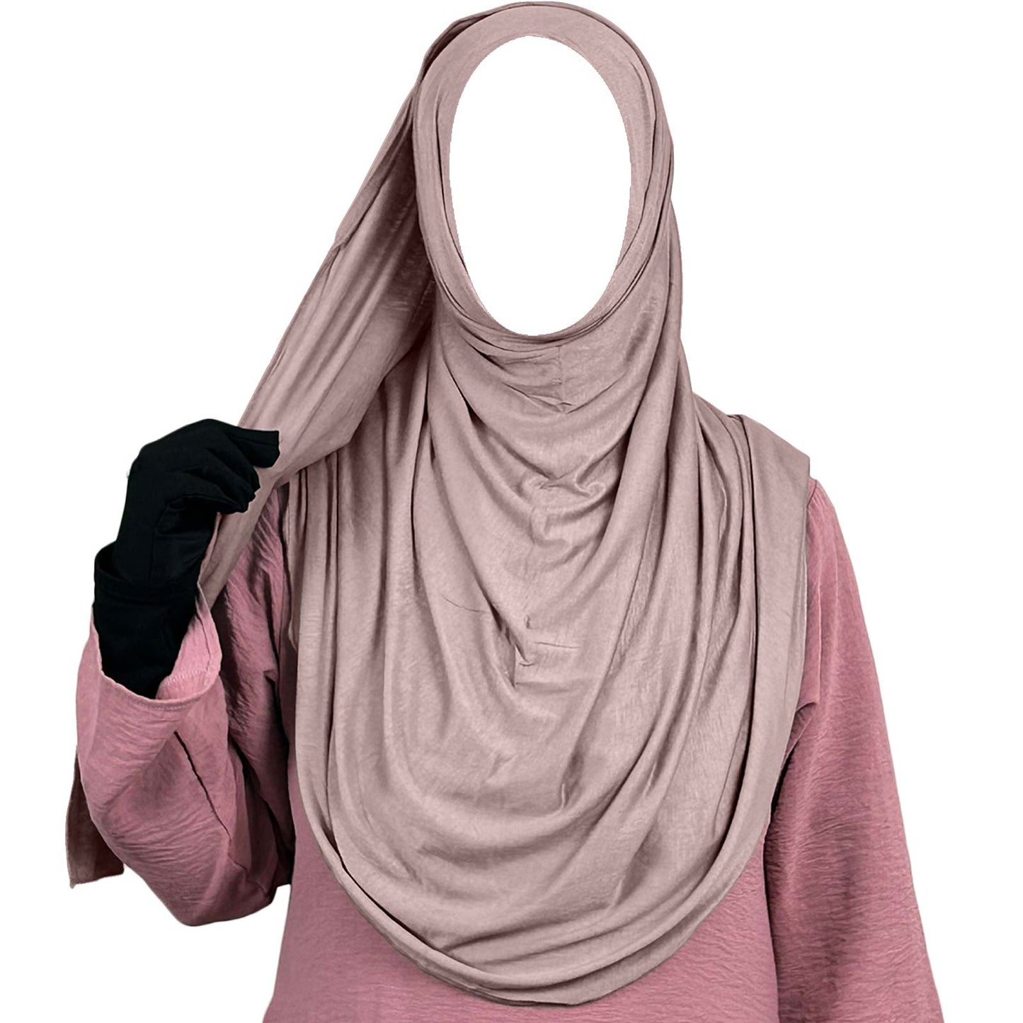 pale pink jersey hijab for Muslim women