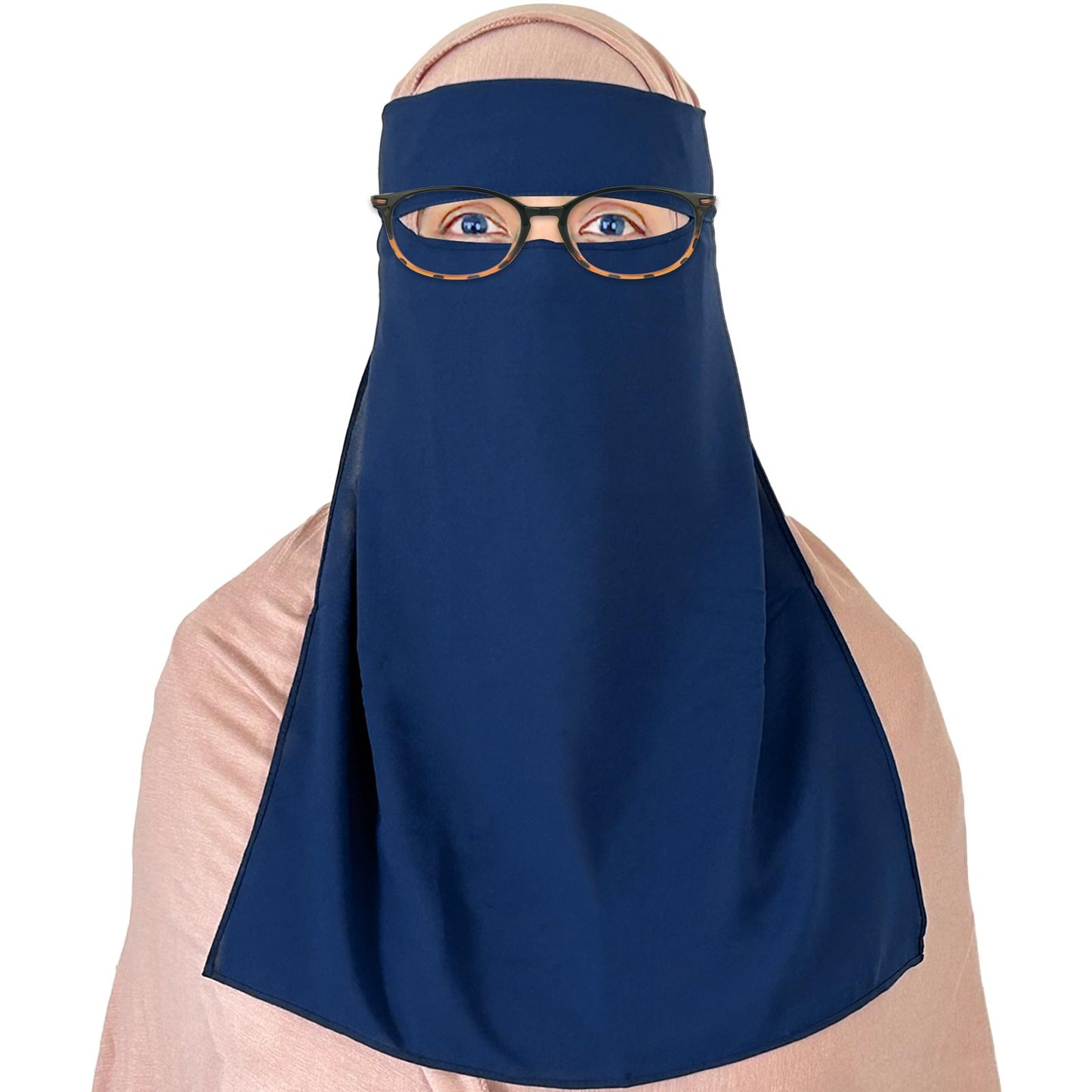 single layer chiffon navy blue niqab