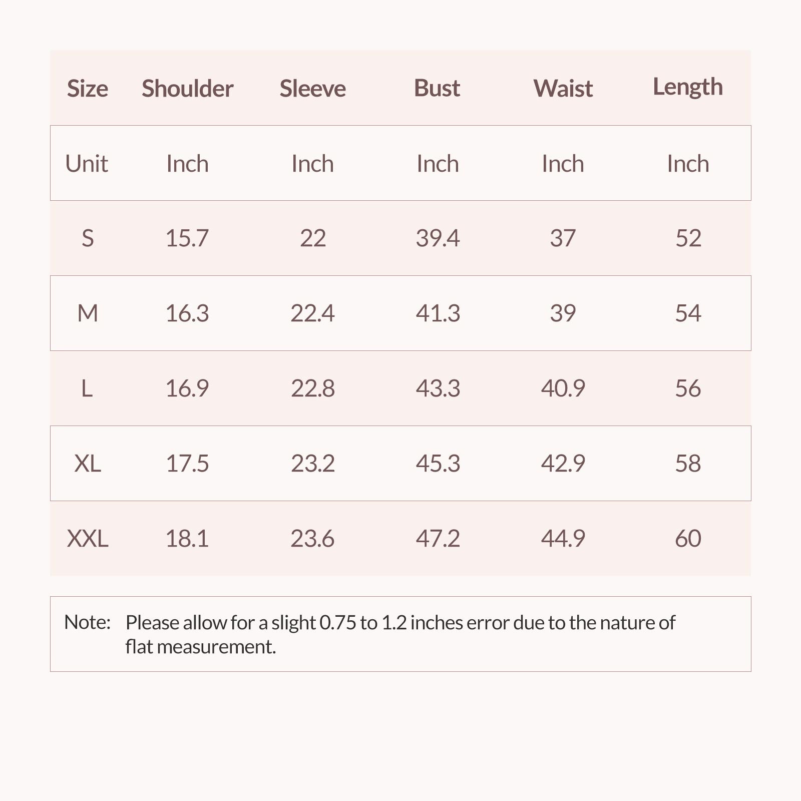 abaya dress size chart