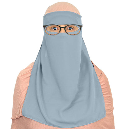single layer chiffon gray niqab