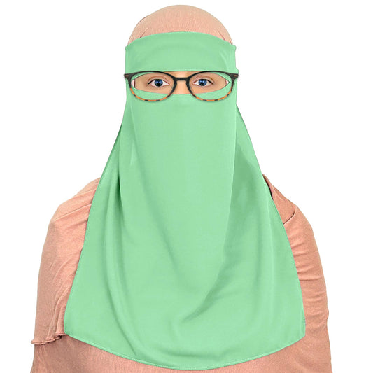 single layer chiffon mint green niqab