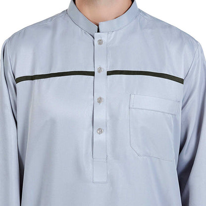 stand collar with button front