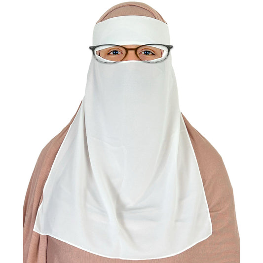 single layer chiffon white niqab