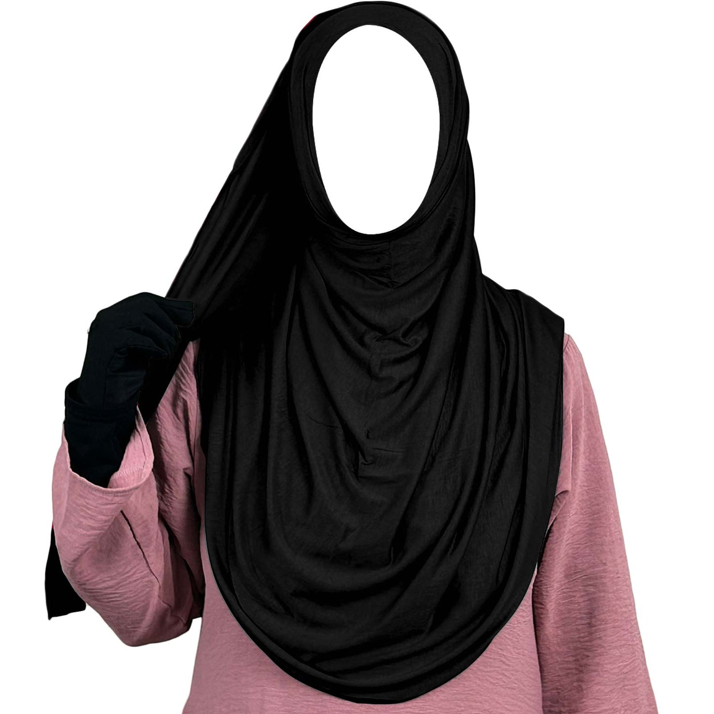 black jersey hijab, large