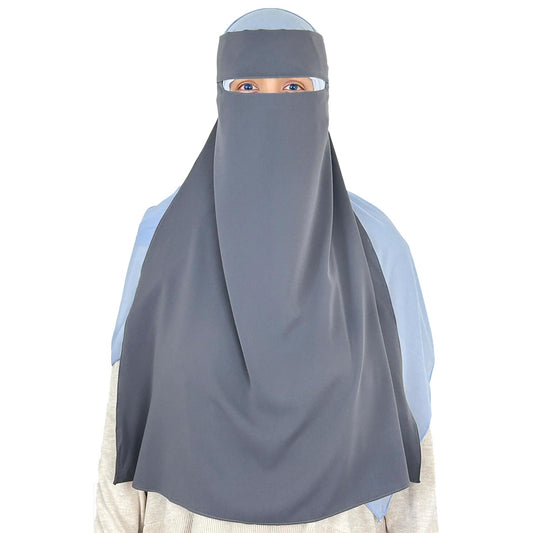 extra long gray niqab for muslim women