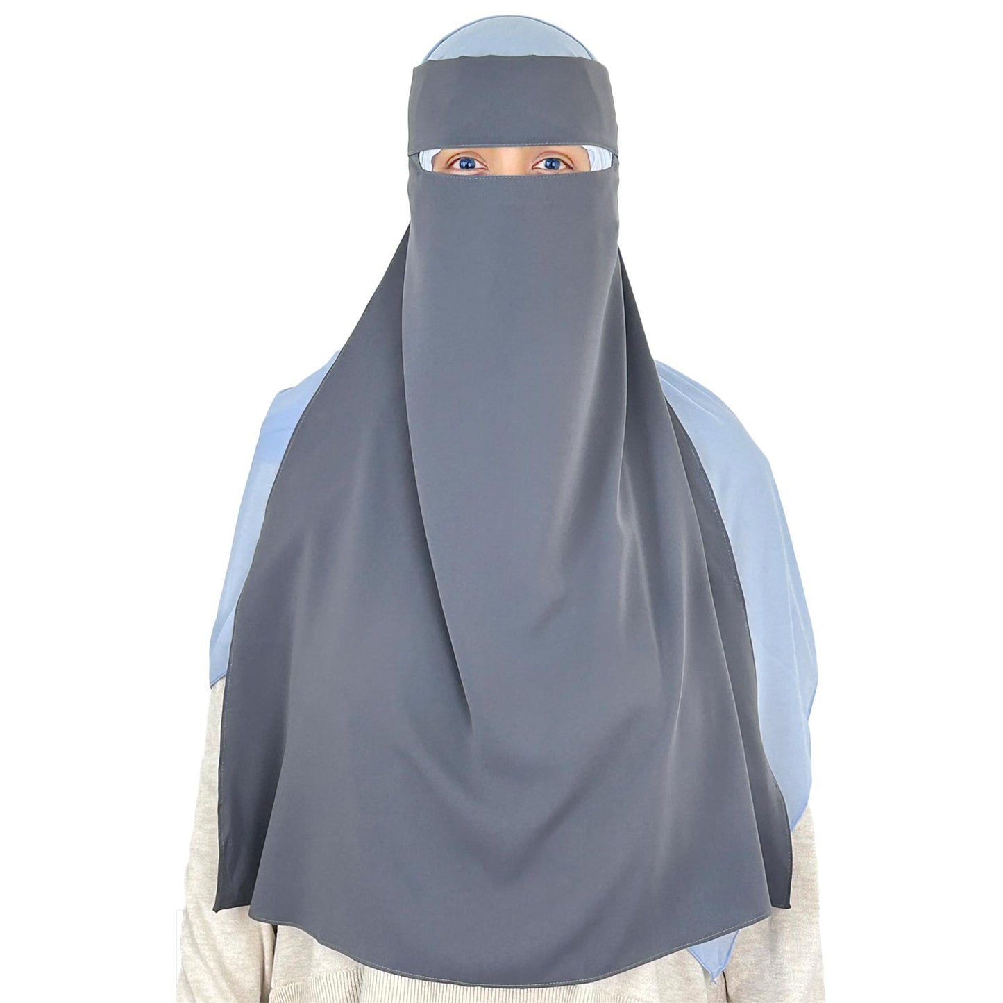 extra long gray niqab for muslim women
