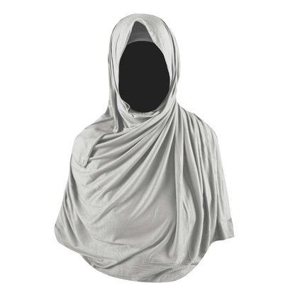 light gray jersey hijab, large