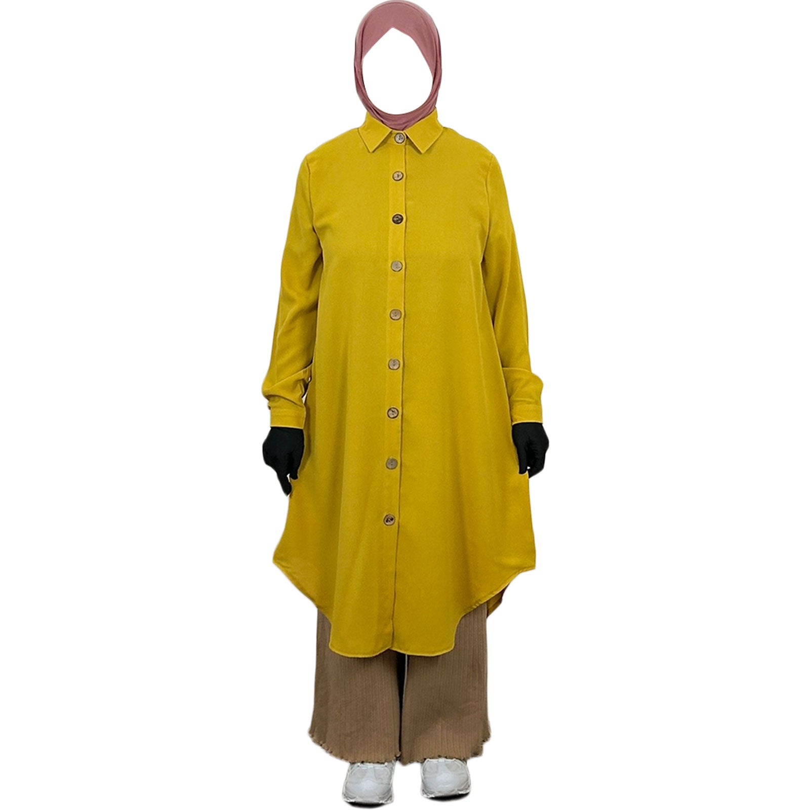 womens middle eastern long shirt yellow