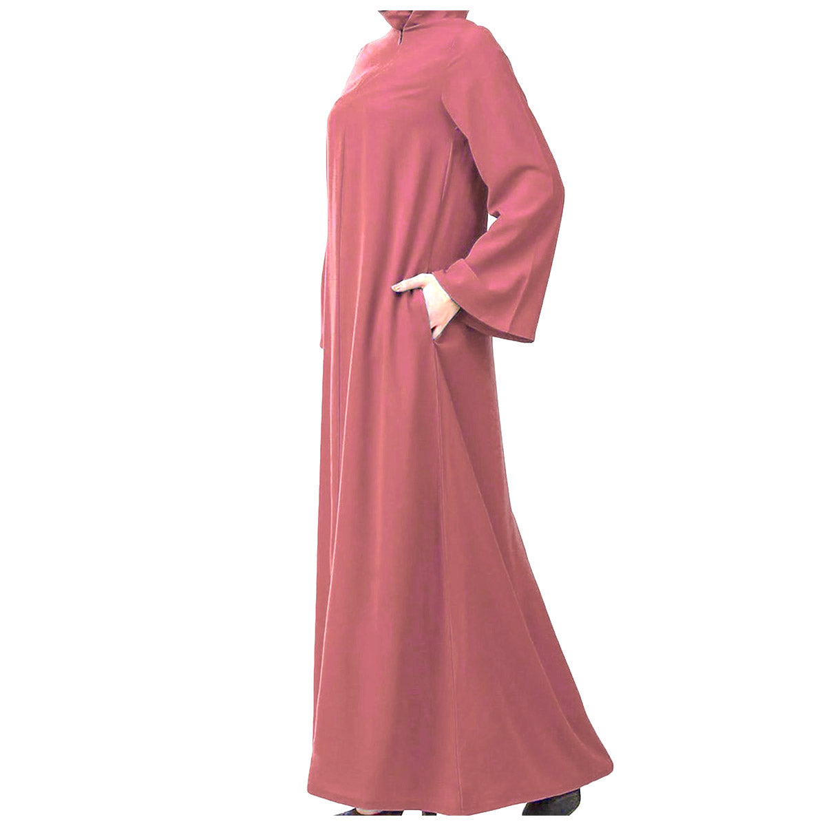 abaya with utility pockets on both sides
