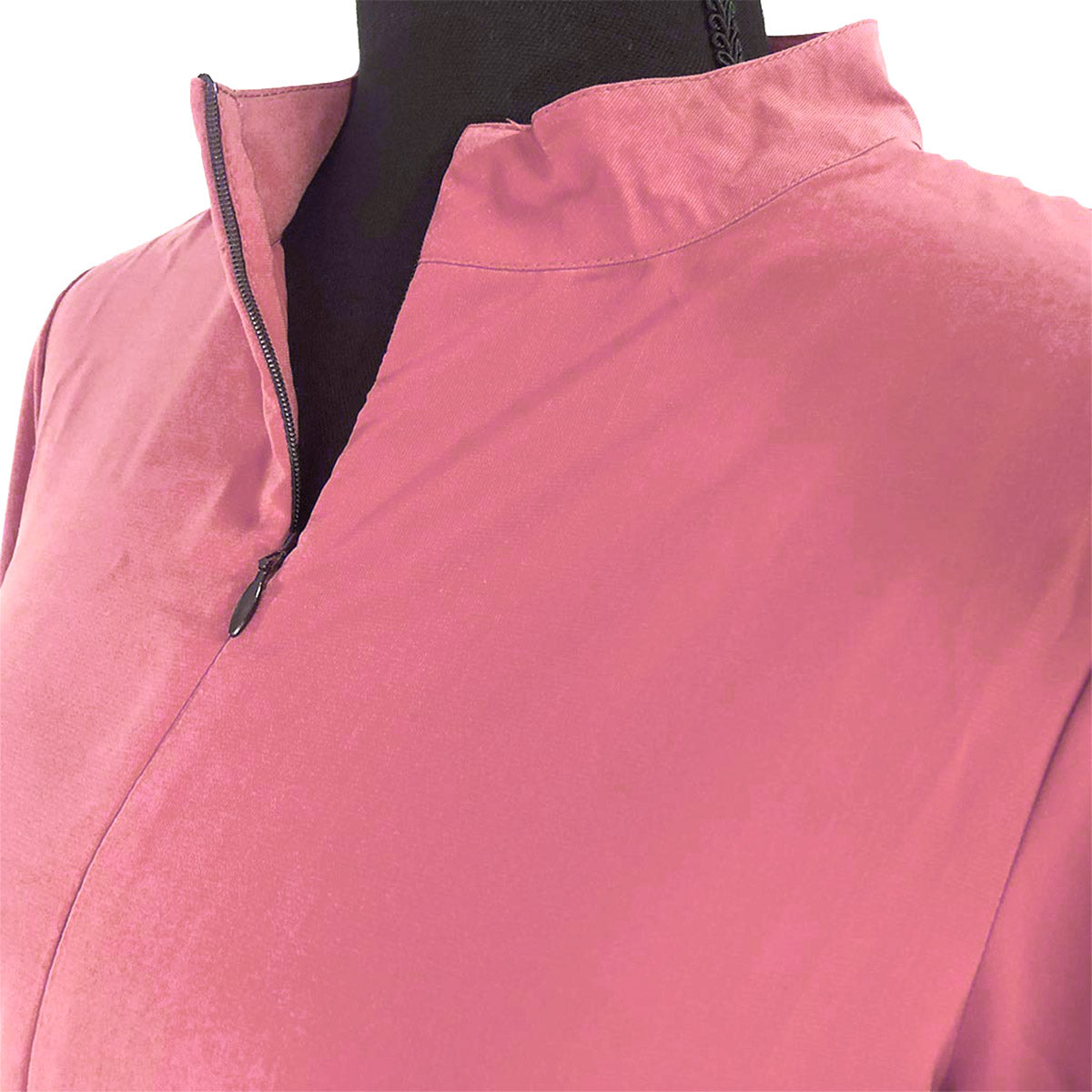 high neck collar with zipper closure