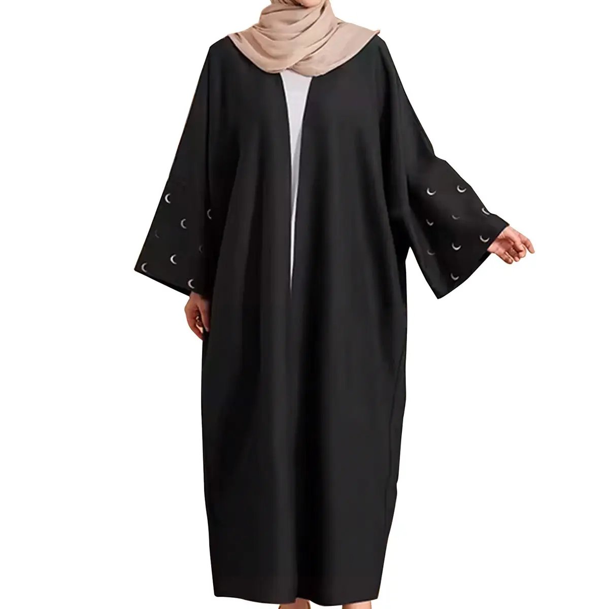 embroidered-moon-linen-open-abaya-black