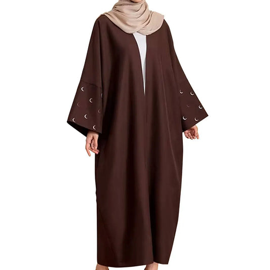 embroidered-moon-linen-open-abaya-coffee