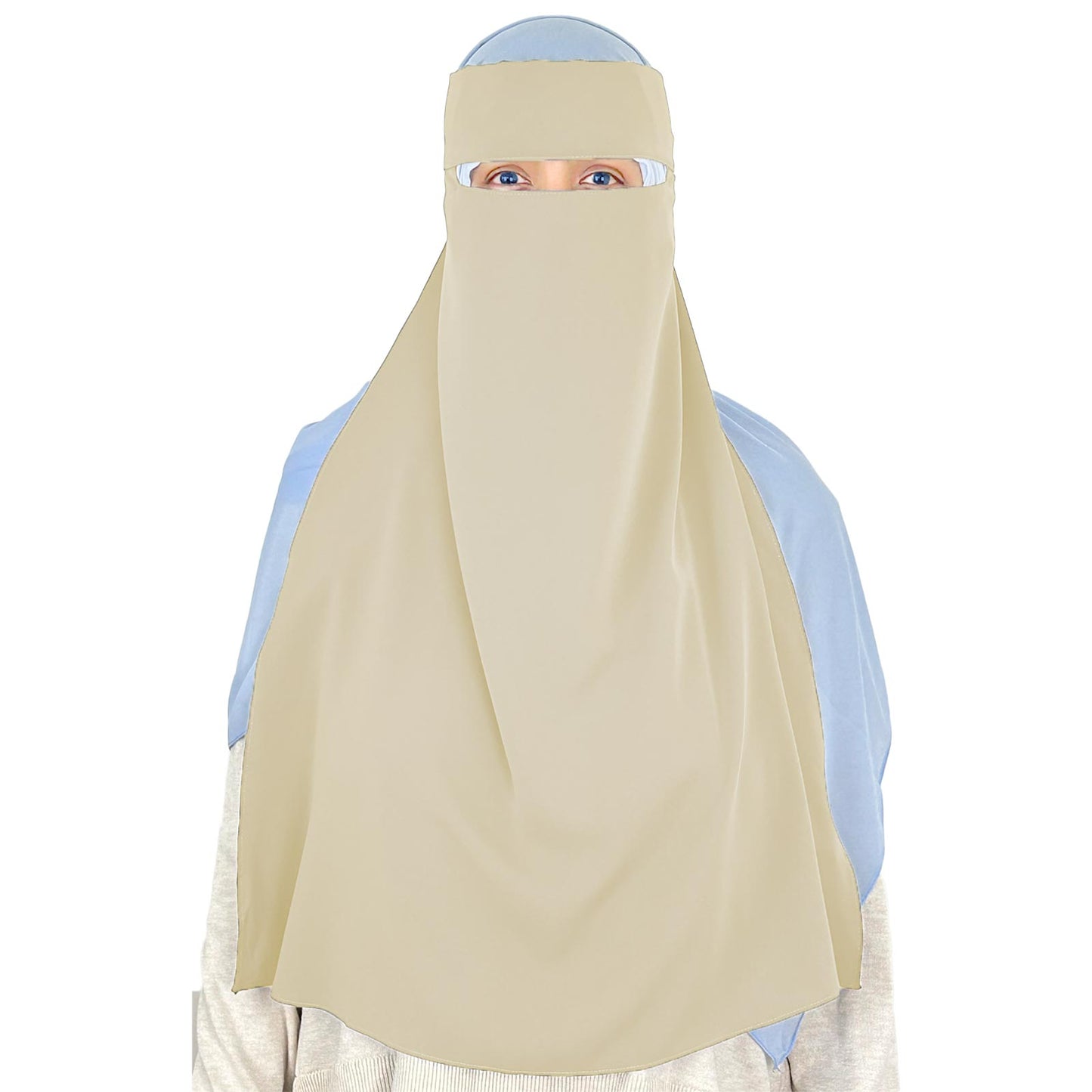 extra long beige niqab for muslim women
