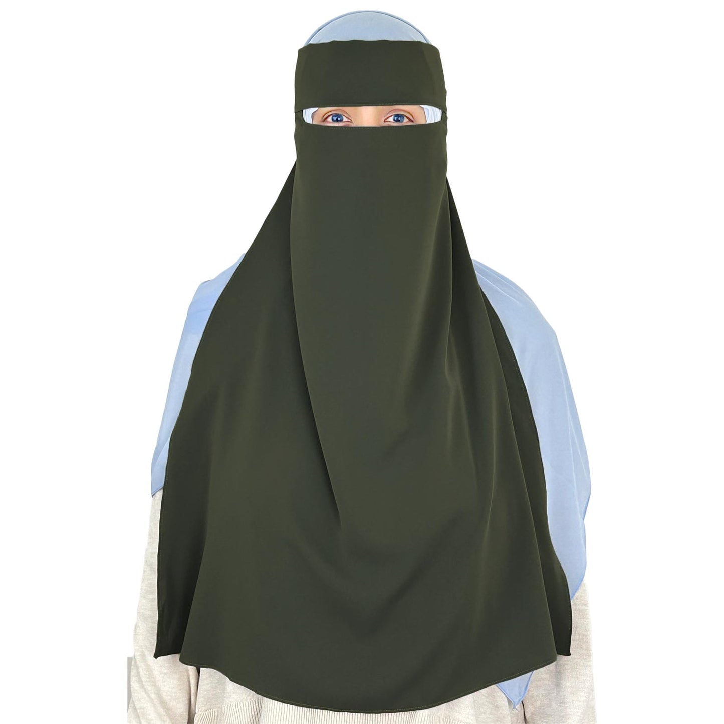 extra long hunter green niqab for muslim women
