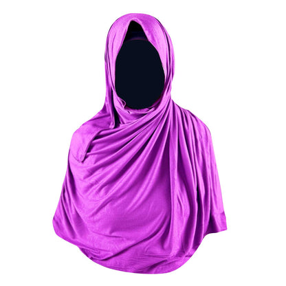purple jersey hijab, large