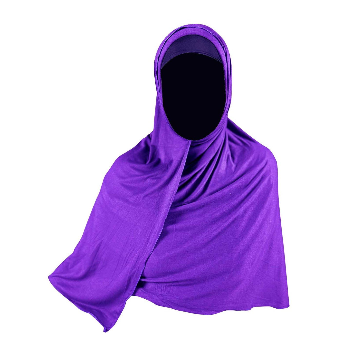 violet jersey hijab, large